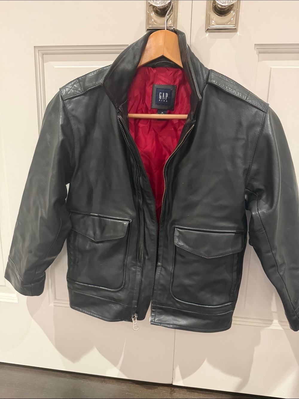 Classic Gap Kids Black Leather Jacket